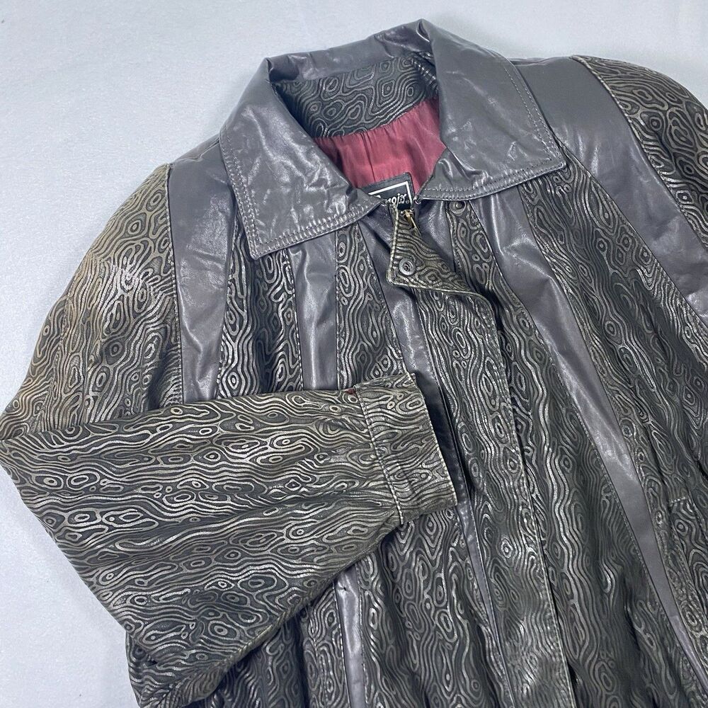 Vintage Gino Di Giorgio by Comint Womens Large Leather Bomber Jacket 80s 90s Zip